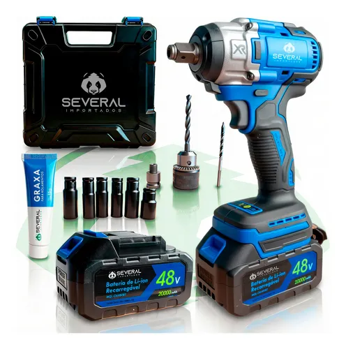 Chave De Impacto Parafusadeira Furadeira Recarregável 48v Azul Several Importados 2000mah