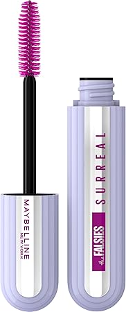 Maybelline NY The Falsies Surreal Máscara de Cílios Efeito 3D Lavável com Mix de Fibras Ultra-Longas, Aplicador 6 Mil Cerdas, Até 24h de Duração, Volumizadora e Alongadora, Cor Preta 10ml