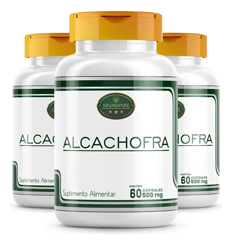 Alcachofra Em Cápsulas 500 Mg Kit Com 3 Potes 100% Natural