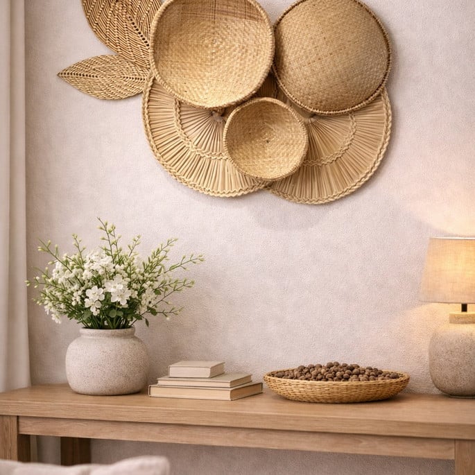 Composição Peneiras de Palha Decoração Waka