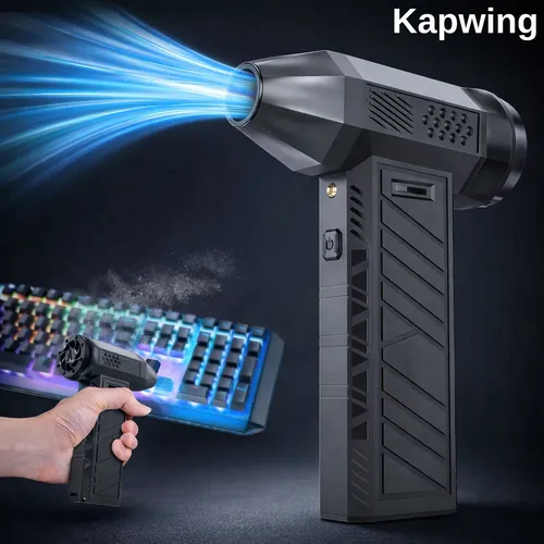 Mini Soprador Ventilador De Ar Turbo Jato 130000 Rpm Elétrico Sem Fio + 3 Potências Aspirador Bateria 3000mah Portátil Vento Forte Portátil Recarregavel Bico Magnético Cor Preto Kapwing