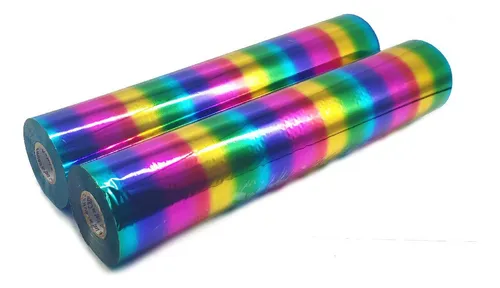 Foil Arco Íris - Americano - 30 Cm Largura 5 Metros