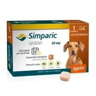 Antipulgas Simparic 20mg para Cães 5 a 10kg 3 comprimidos