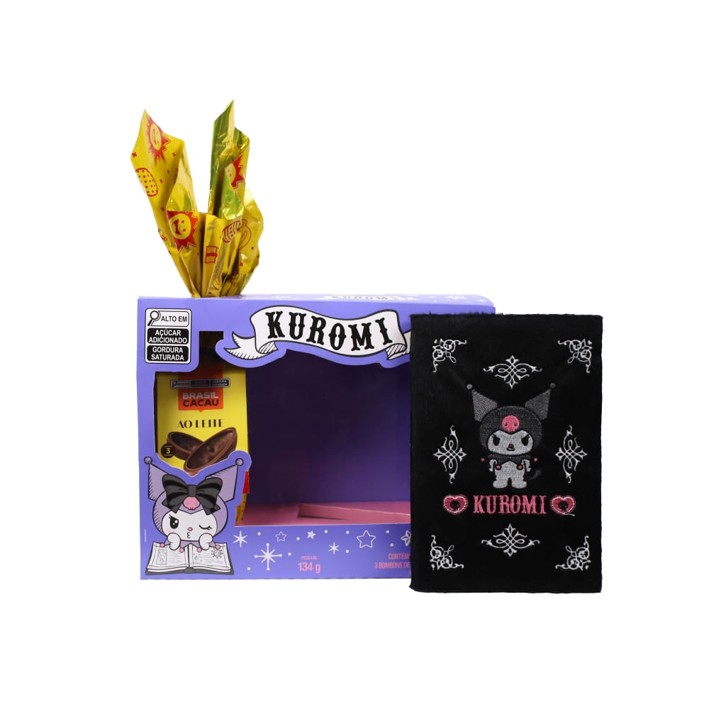 Kit de Páscoa - Diário Kuromi e Ovo Ao Leite Ri Happy 134g