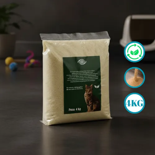 Areia Higiênica Para Gatos Feita de Mandioca e Milho Biodegradável Alta Absorção Baixo Odor 4kg - GoodVision