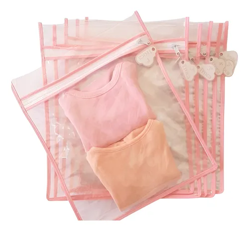 6 Saquinhos Organizador Mala Maternidade Bebe Com Tag Trocas