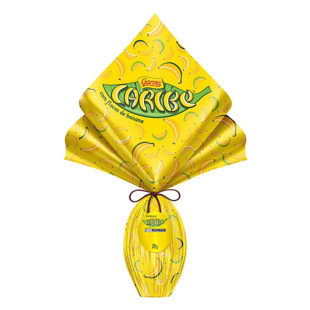 Ovo de Páscoa Garoto Caribe Chocolate ao Leite com Flocos de Banana 229g