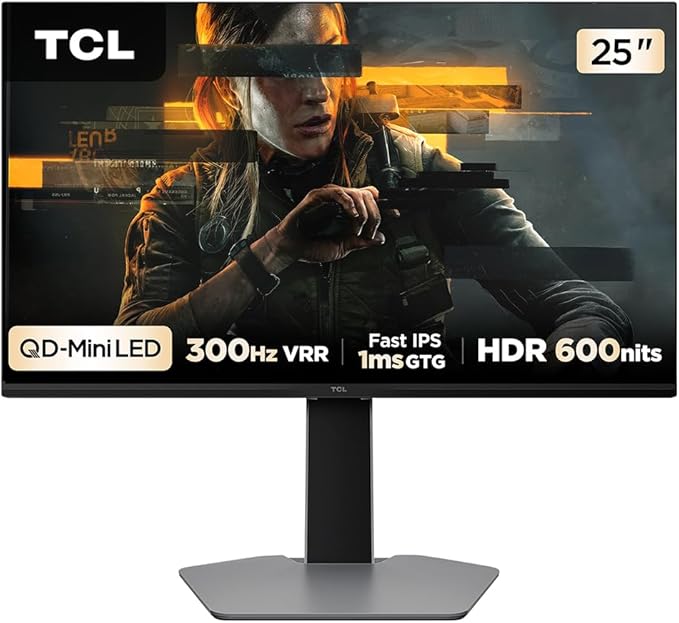 Monitor Gamer TCL 25 Polegadas QLED Mini LED Full HD G64 300Hz 1ms (GtG) Freesync HDR 600 nits 25G64