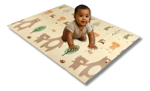 Tapete Tatame Infantil Emborrachado Dobrável Dupla Face 10mm