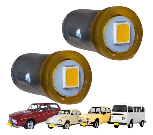 Lampada ( 75 ) Led Amarelo Soquete Latao Painel Fusca 524
