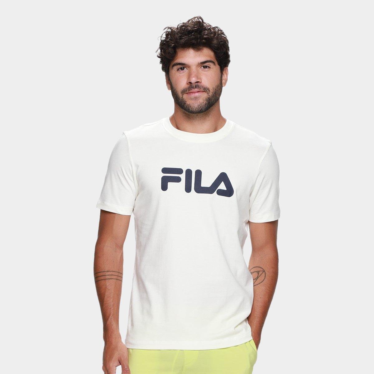 Camiseta Fila Letter Masculina - Off White