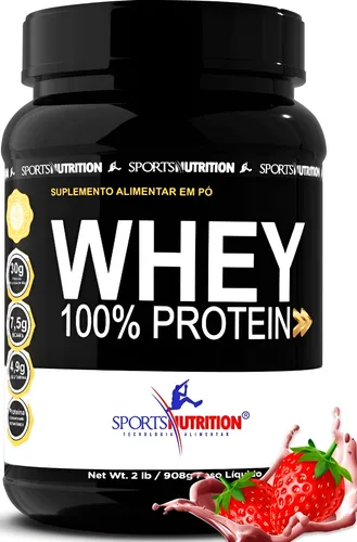 Whey Protein 100% Concentrada 30g De Proteína Por Dose 908g
