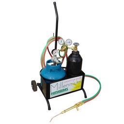 Conjunto de Solda Portátil Oxigênio e GLP 5Kg com Mangueira e Reguladores FAMABRAS-OXI-GLP-P5