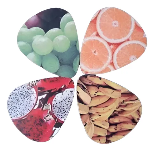 14 Palhetas Personalizadas Com Motivos Alimentícios.