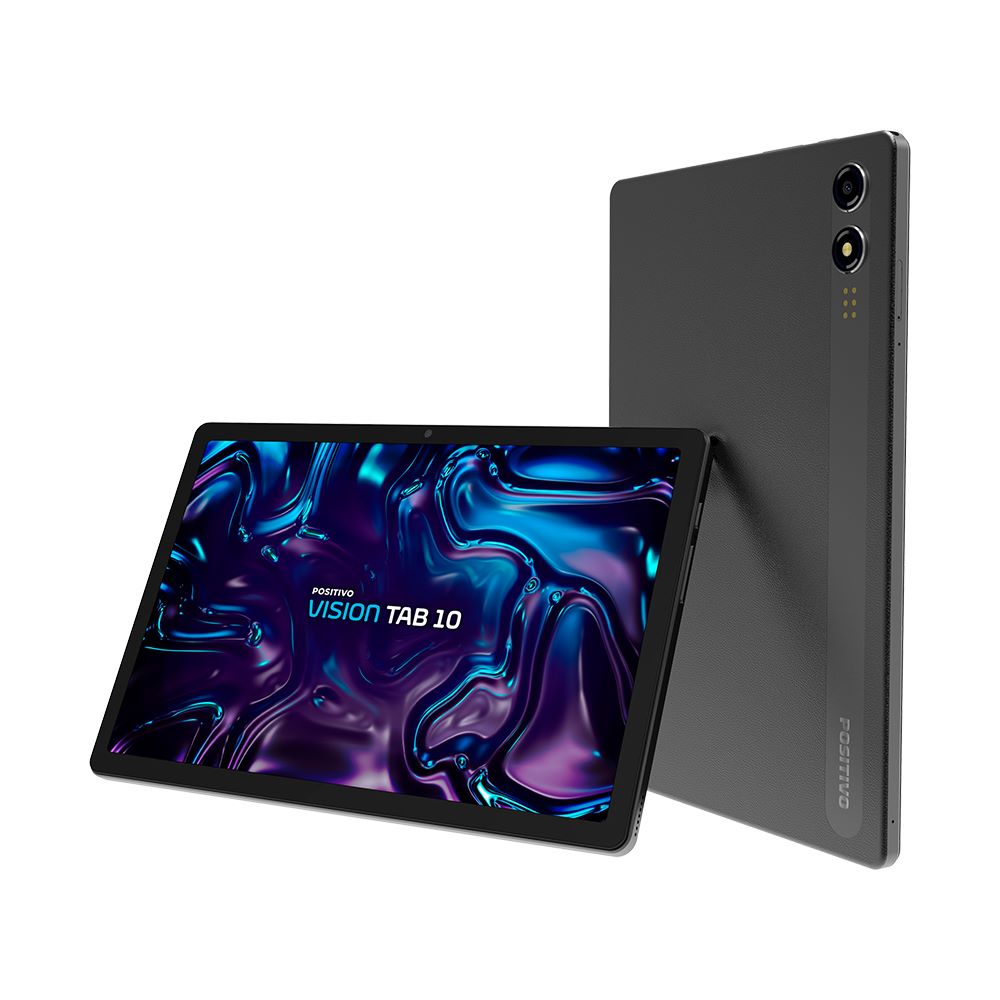 Tablet Positivo Vision Tab 10 4GB RAM 128GB – Octa-Core Android 13 Wi-Fi 4G – Tela 10,1" HD IPS Câmera 13MP e 5MP – Preto