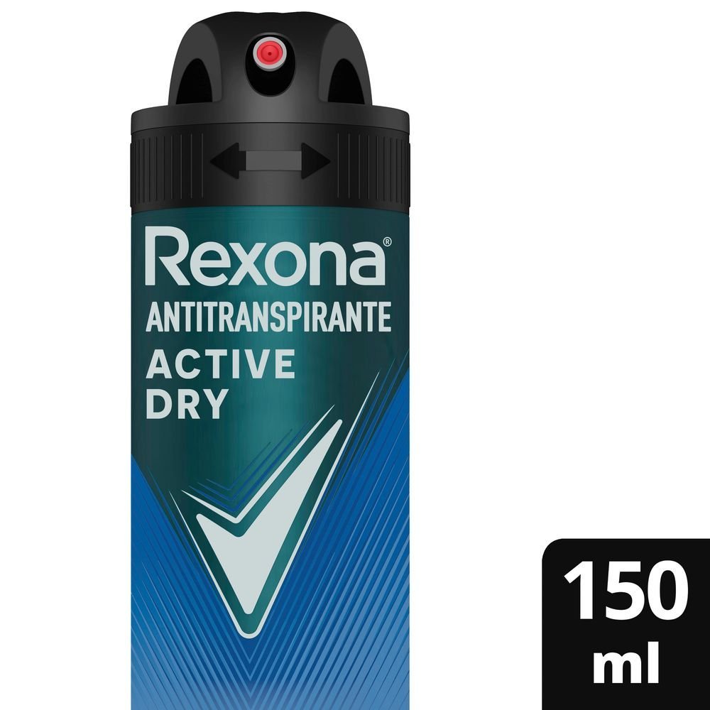 Desodorante Antitranspirante Aerosol Masculino Rexona Active Dry 72 Horas 150ml