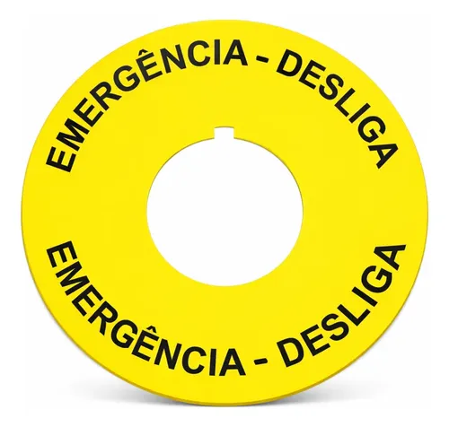Adesivo Para Botões Emergência 22mm Nr10 Nr12 Placa Plaqueta