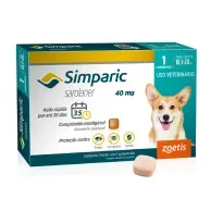 Antipulgas Simparic 40mg para Cães 10 a 20kg 3 comprimidos