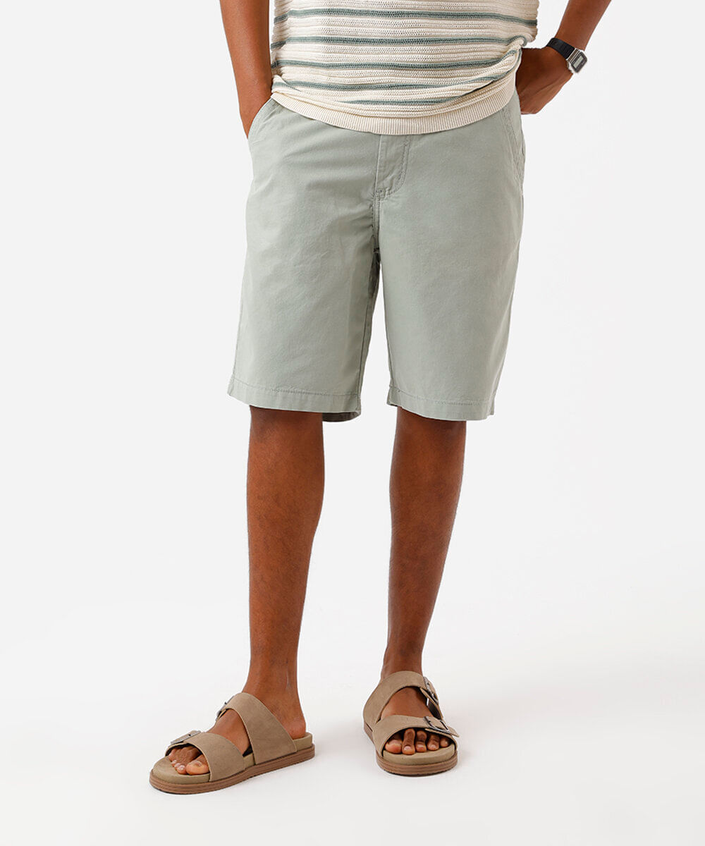 Bermuda Reta de Sarja - verde médio