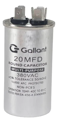 Capacitor Cbb65 Gallant 20mf +-5% 380 Vac Gcp20s00a-ix380