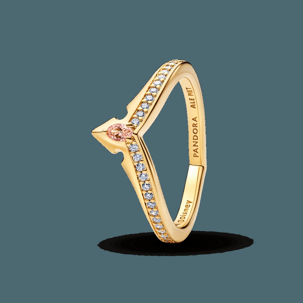 Anel Dourado Disney Princesa Aurora Bela Adormecida