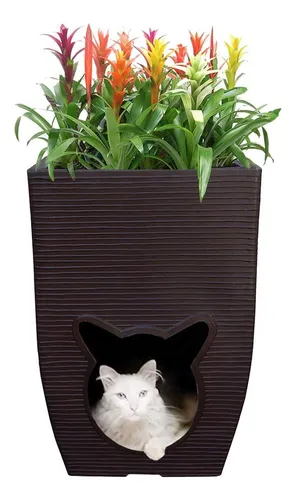 Vaso De Polietileno C/ Toca Pet Gato Almofada Pelucia 60x40