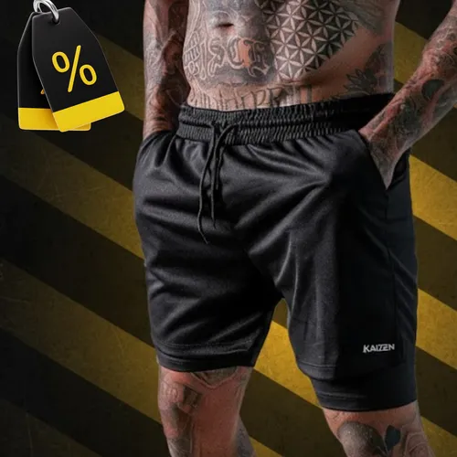 Bermuda 2 Em 1 Short Duplo Com 2 Bolso Laterais E 1 Interno