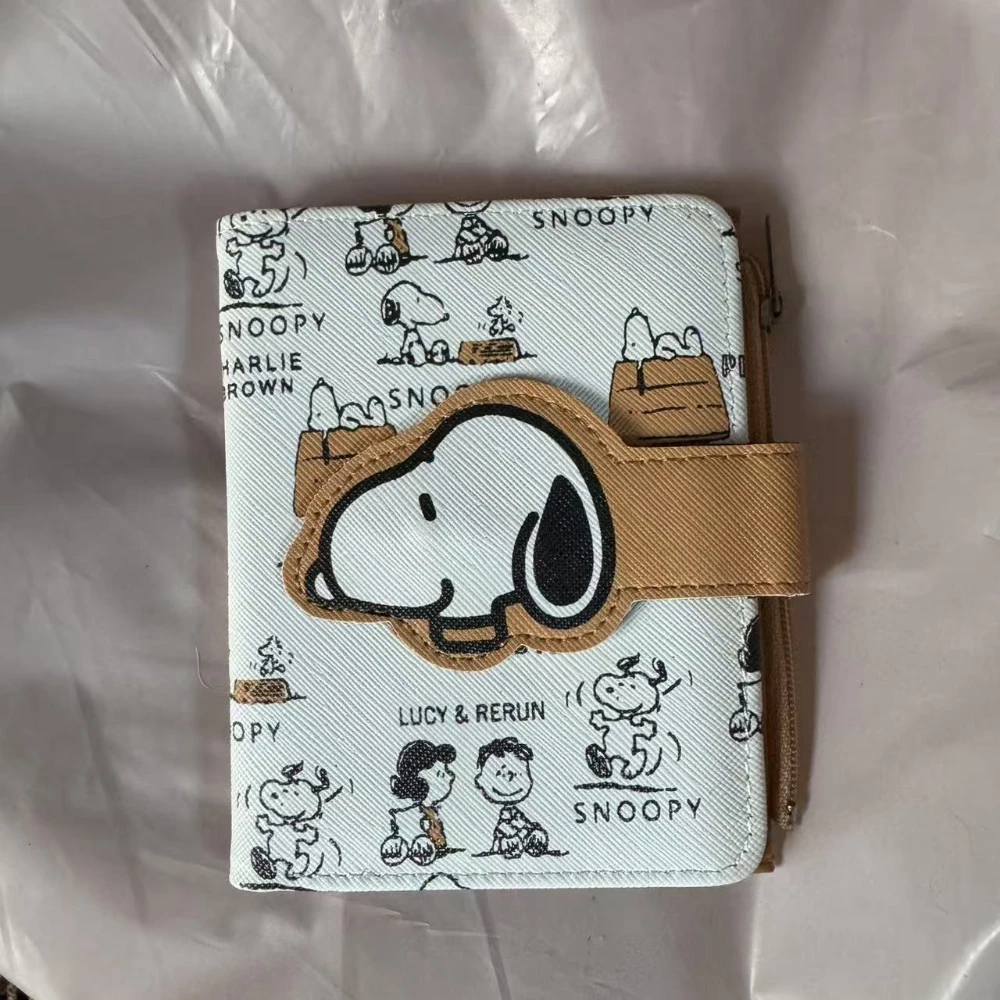 Snoopy bonito bolsas mulheres homens carteiras dos desenhos animados anime impressão gráfica pacotes de cartão portátil grande capacidade carteira presentes aniversário