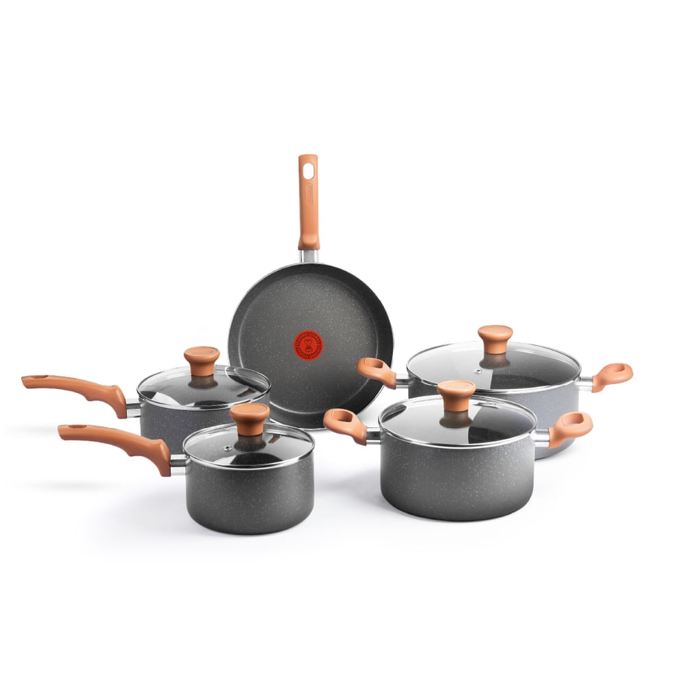 Jogo De Panelas Rochedo Natural Stone 5 Peças