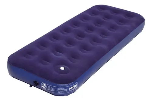 Colchão Inflavel Solteiro Multiuso Mor C/ Inflador Embutido + Kit Reparo