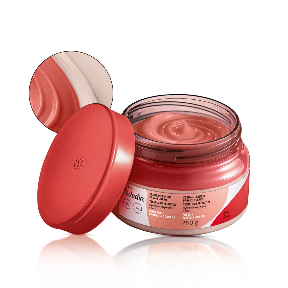 Creme Merengue para o Corpo Tododia Morango e Baunilha Dourada