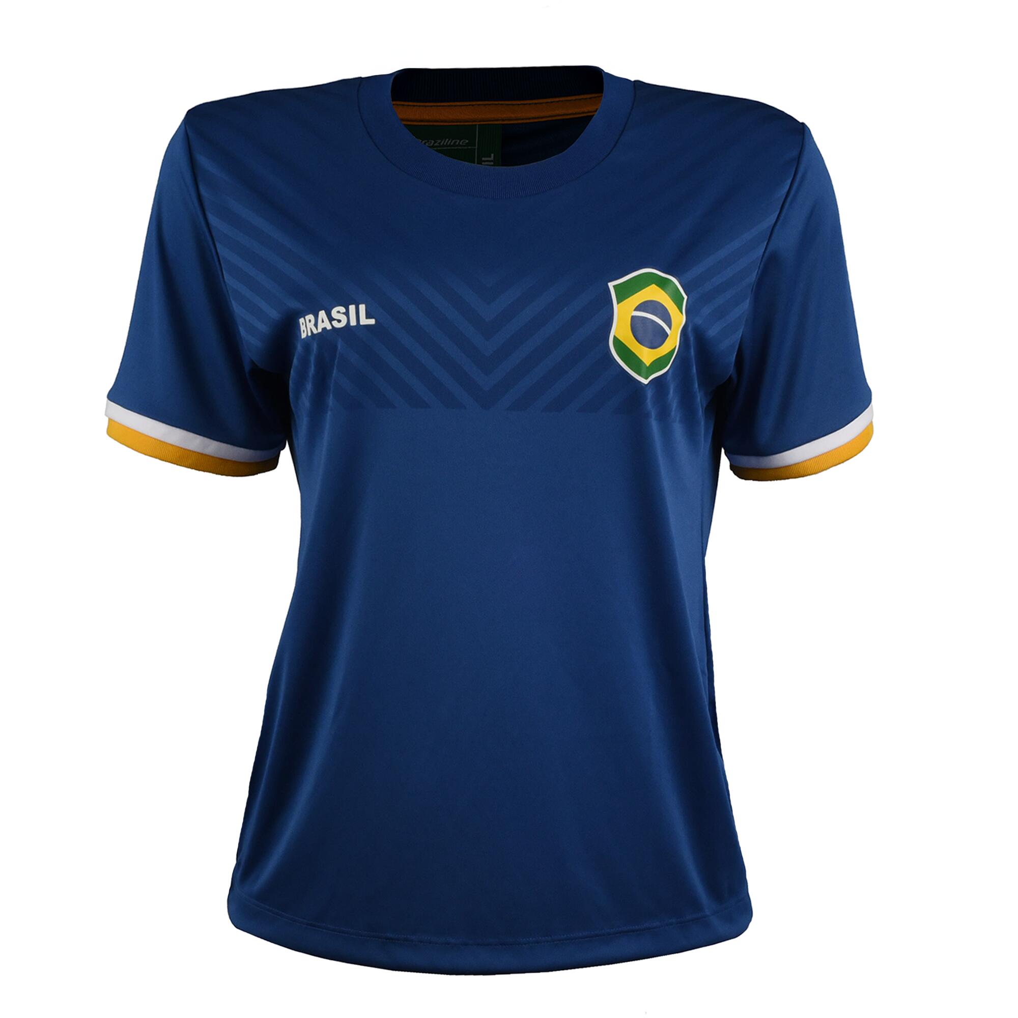 Camisa Feminina de Futebol Brasil Copa 26 Braziline Azul