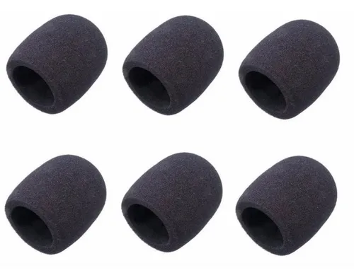 Pell 6 Espumas De Microfone Pretas