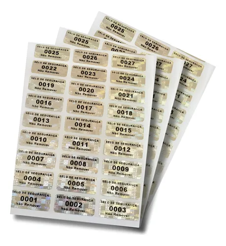 200 Lacre Selo Segurança Holográfico Garantia 10x30 Mm 1x3cm