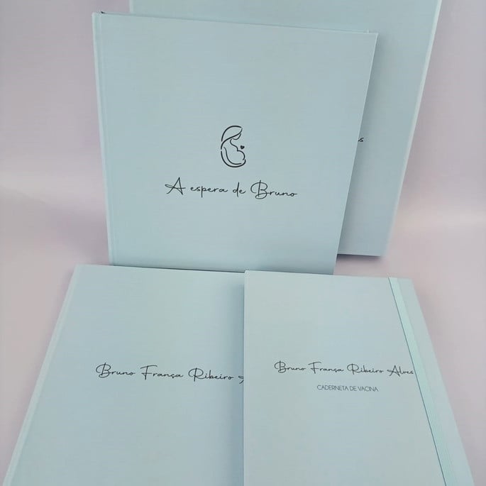 Álbum de Fotos Caderneta de Vacina e Livro do Bebê