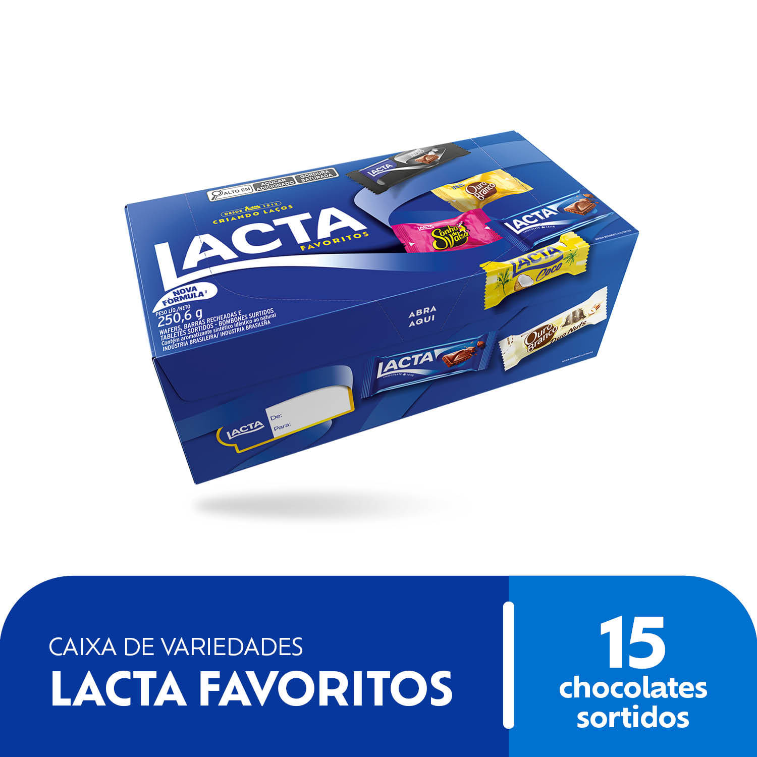 Caixa de Bombom Lacta Favoritos Sabor Sortido 250g