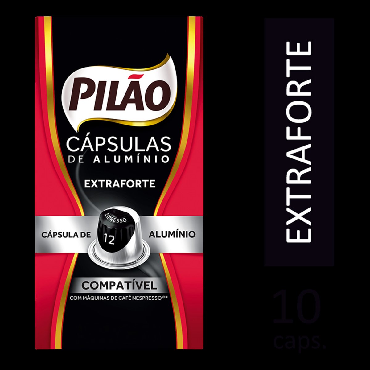 Café em Cápsula Torrado e Moído Espresso Extraforte Pilão Caixa 52g 10 Unidades