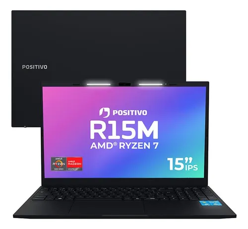 Notebook Positivo Vision R15m Amd Ryzen 5-5625u Linux 16gb Ram 512gb Ssd Wi-fi 6 Tela 15 Full Hd Ips Antirreflexo - Permite Upgrade De Memória Ram E Ssd - Preto