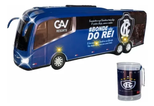 Ônibus Clube Do Remo Com Luzes Mp3 Som Bluetooth Radio Usb