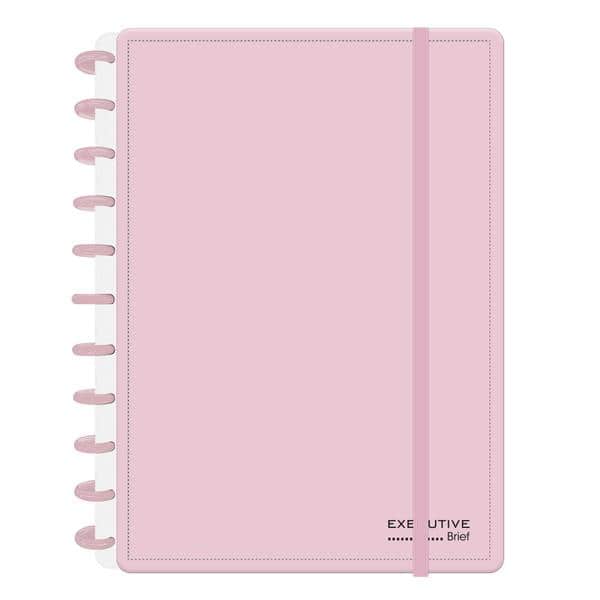 Caderno de Disco Brief Executive Rosa Grande (200×275 mm) com 80 Folhas Pautadas Gramatura 90g Spiral Brf Ex - PT 1 UN