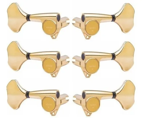 Jogo Tarraxas Gotoh Gb707 Baixo 6 Cordas 3x3 Gold