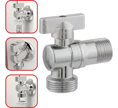Registro De Esfera Para Máquina De Lavar Mod Ry 050 Acabamento Cromado Cor Prateado