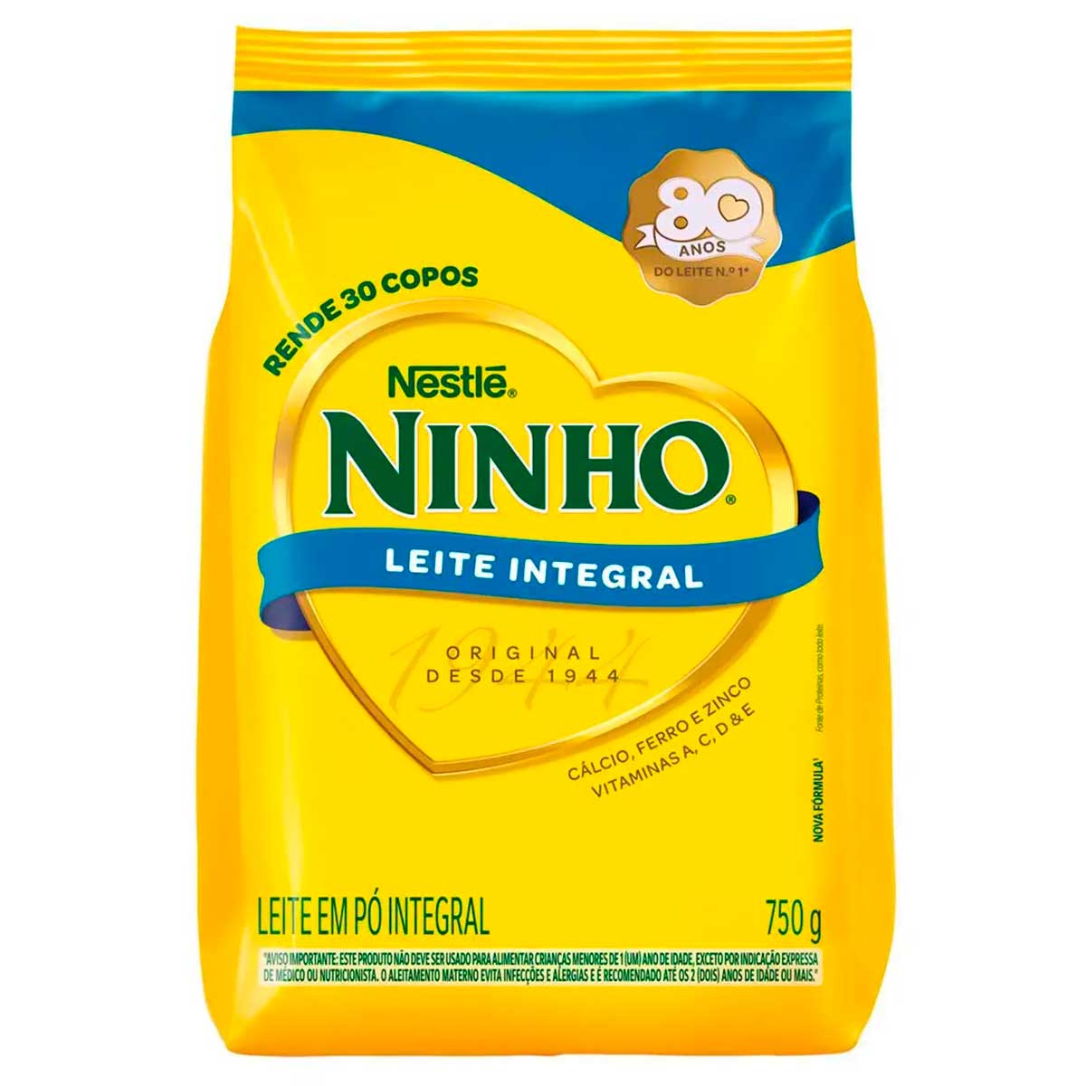 Leite em Pó Integral Nestlé Ninho Pacote 750g