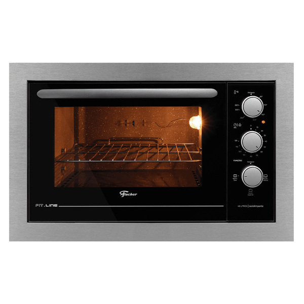 Forno Elétrico de Embutir 48L Fischer com Grill e Timer Fit Line 34493-95486 Inox 220V