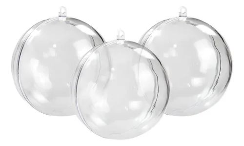 100 Esferas Acrílica Bola Transparente Pascoa Natal 5cm