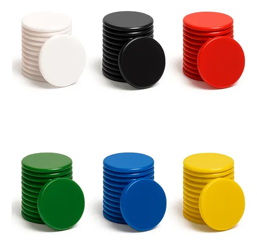 120 Fichas Plástica Marcadores P Jogo Tabuleiro 20mm 6 Cores