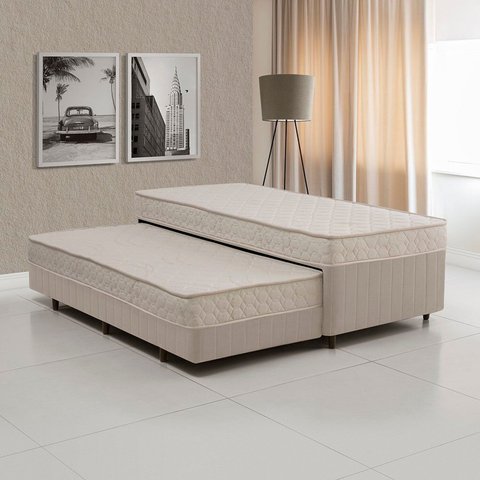 Cama Box Conjugada Solteiro com Auxiliar Colchões Sensor Yescasa