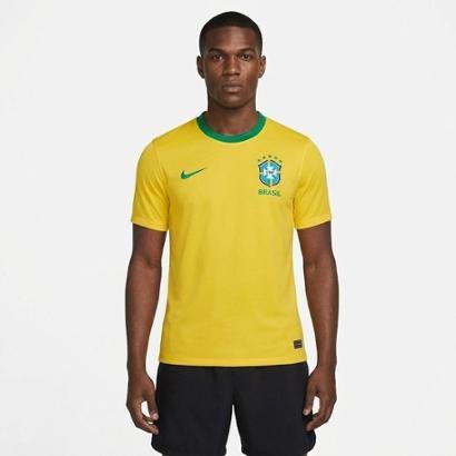 Camisa Brasil Nike I 2026/27 Torcedor Pro Masculina - Amarelo+Verde
