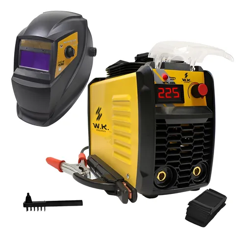 Kit De Solda Inversora Mma Wk 225 220v+ Máscara Profissional