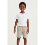 Shorts Eco Infantil Menina Bege Claro com Cordão Ajustável